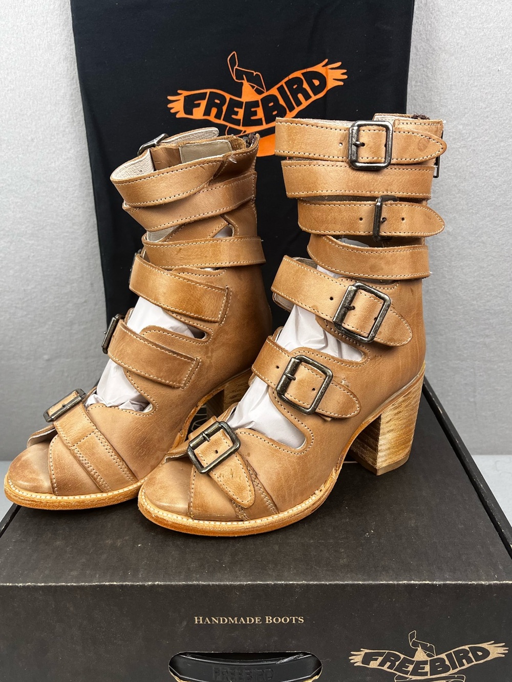 NEW Freebird by Steven “Bond” Boots in Natural Leather Women's Size 6